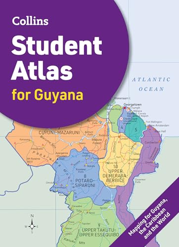 Purple cover of “Collins Student Atlas for Guyana” showing a map of Guyana.