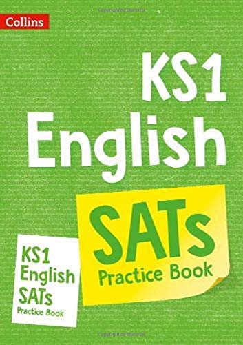 Green KS1 English SATs practice book with white and yellow text.
