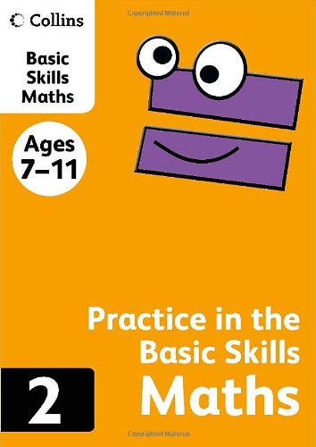 Orange book cover with cartoon monster and “Practice in the Basic Skills Maths”.