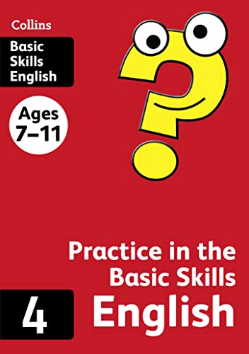 Red book cover with a yellow question mark and “English 4” text.