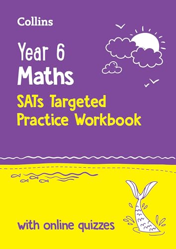Purple and yellow workbook cover for Year 6 Maths SATs practice.