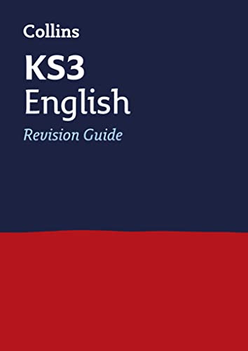 Collins KS3 English Revision Guide cover, dark blue and red design.