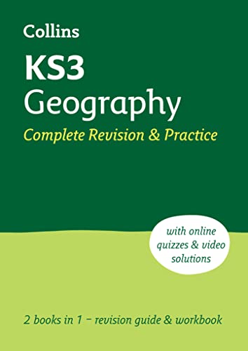 Front cover of CollinsBHC Collins KS3 Geography Complete Revision and Practice book.