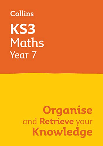Orange and yellow book cover for KS3 Maths Year 7 revision.