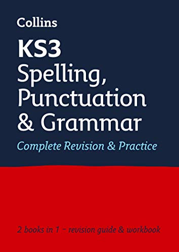 Book cover for Collins KS3 Spelling, Punctuation and Grammar revision and practice guide.