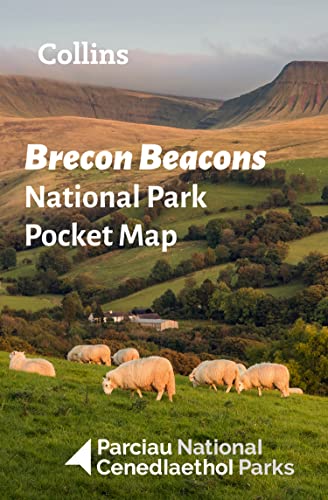 Map cover featuring Brecon Beacons landscape with sheep in foreground.