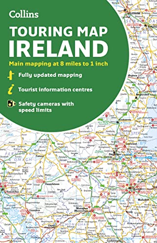 Green cover displaying a detailed road map of Ireland.