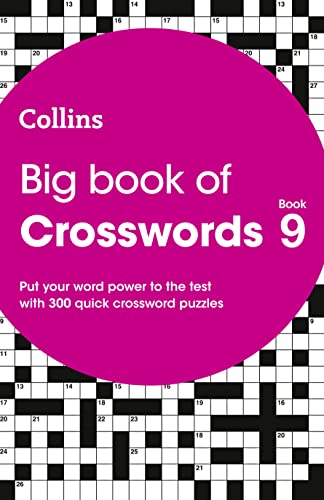 Purple cover with “Big Book of Crosswords 9” text over a grid background.