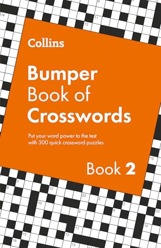 Book cover with orange text reading “Bumper Book of Crosswords Book 2”.