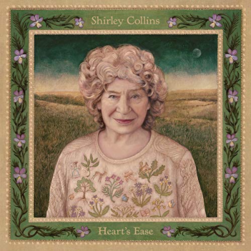 Shirley Collins album cover: portrait of a woman with floral border.