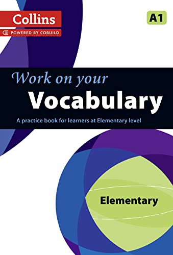 Collins "Vocabulary" A1 level practice book cover with blue and purple design.
