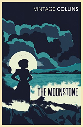 Vintage Classics cover of "The Moonstone" featuring a silhouetted woman.