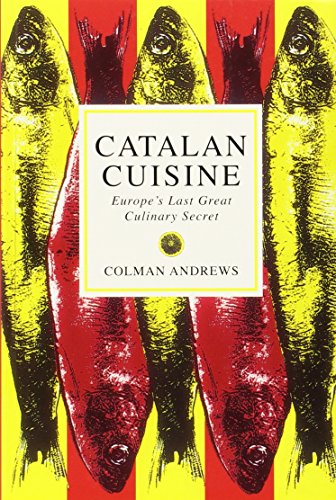 Book cover featuring stylized yellow and red fish with the title Catalan Cuisine.