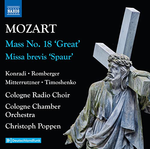 CD cover for Mozart's “Mass No. 18 ‘Great’” featuring a sculpture.