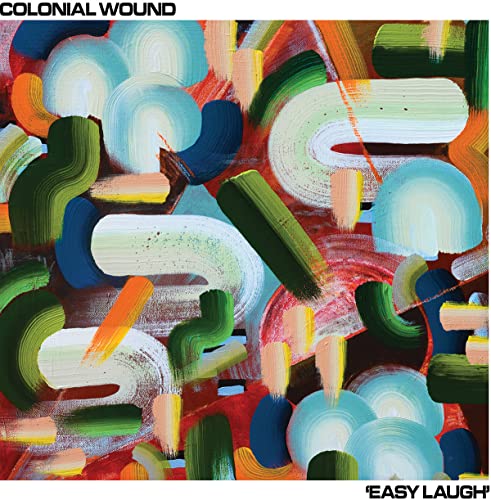 Album cover for Colonial Wound’s “Easy Laugh” with abstract painted swirls.