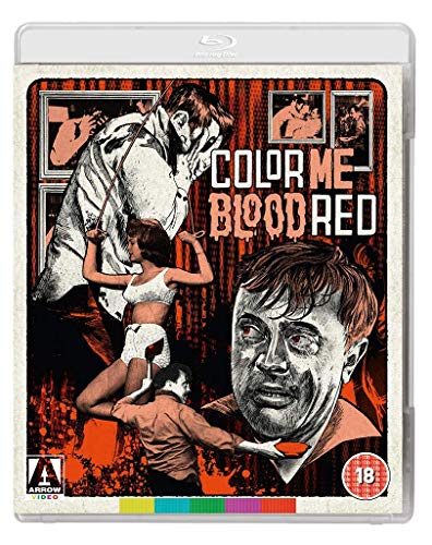 Blu-ray cover art for Color Me Blood Red featuring stylized illustrations of people.