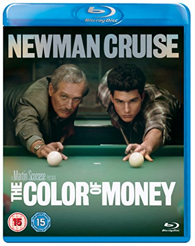 Color of Money" Blu-ray cover featuring Paul Newman and Tom Cruise at a pool table.