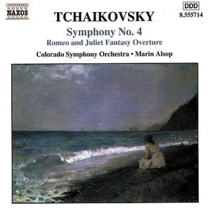 CD cover for Tchaikovsky’s Symphony No. 4 with seascape painting.