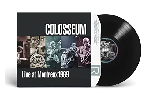 Colosseum Live at Montreux 1969 vinyl record with cover featuring black and white band photos.