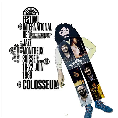 Colosseum album cover featuring a man with images of band members on his pants.