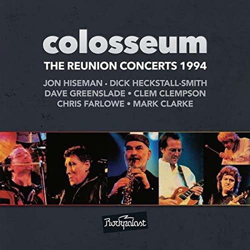 Colosseum reunion concert CD cover with band members’ photos.