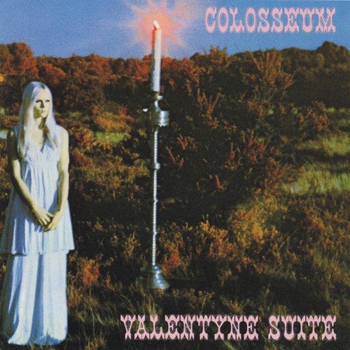 Album cover: woman in white dress stands beside a lit candle in a forest.