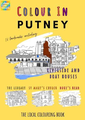 Putney colouring book cover with line drawings of local landmarks.