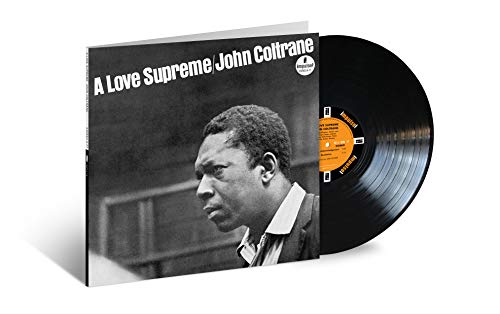 John Coltrane’s “A Love Supreme” vinyl record and album cover.