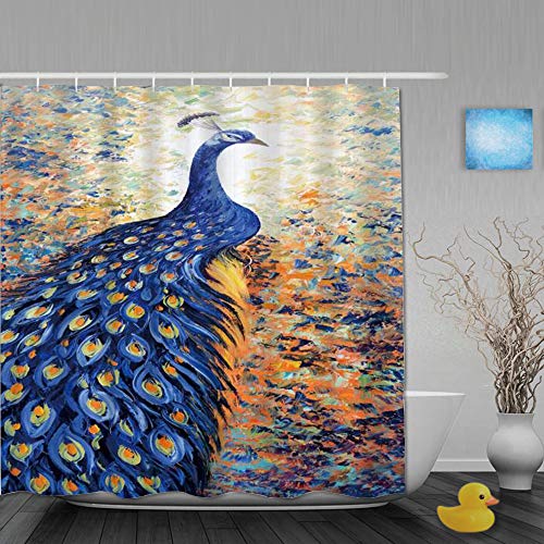Vinyl record cover featuring an abstract painting of a peacock.