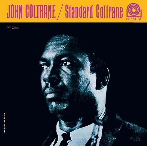 CD cover of John Coltrane’s “Standard Coltrane” album, portrait focus.