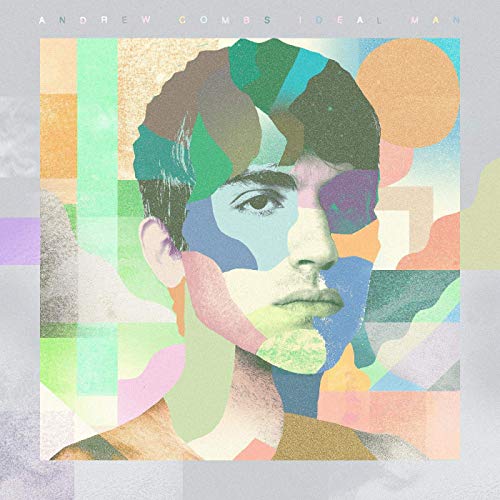 Album cover featuring a man's face with abstract, multicolored shapes and pastel background.