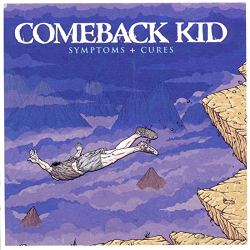 Album cover art: man falling between cliffs, purple mountains, and cloudy sky, titled "Comeback Kid".