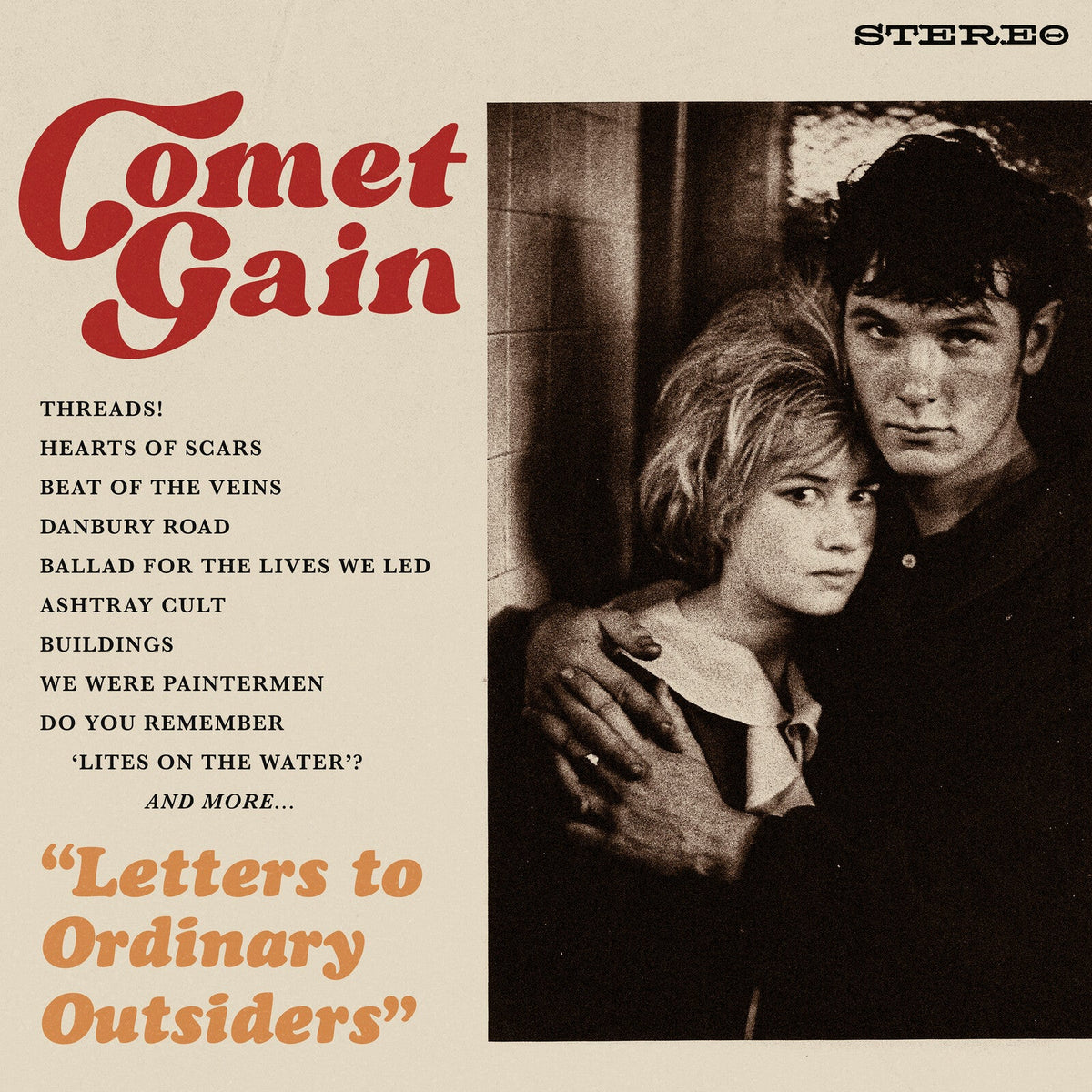 CD cover for Comet Gain’s “Letters To Ordinary Outsiders” with portrait.