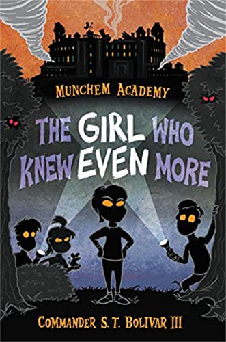 Book cover: silhouetted figures investigate a dark academy with glowing eyes.