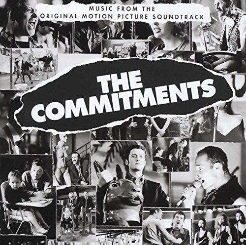 Black and white collage of film scenes with the title The Commitments in center.