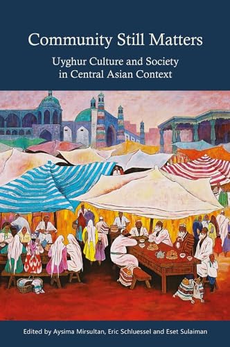 Book cover depicting a bustling Central Asian marketplace scene.