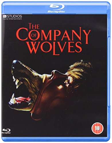 Blu-ray cover art for The Company of Wolves showing a werewolf transforming.