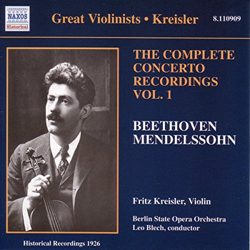CD cover featuring portrait of violinist Fritz Kreisler with composers’ names.