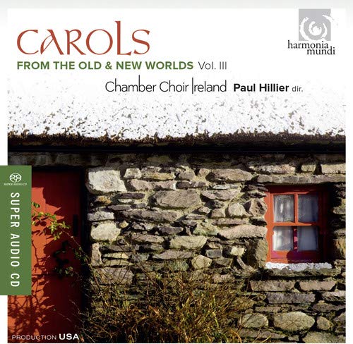 CD cover with a stone building and red door, titled "Carols.