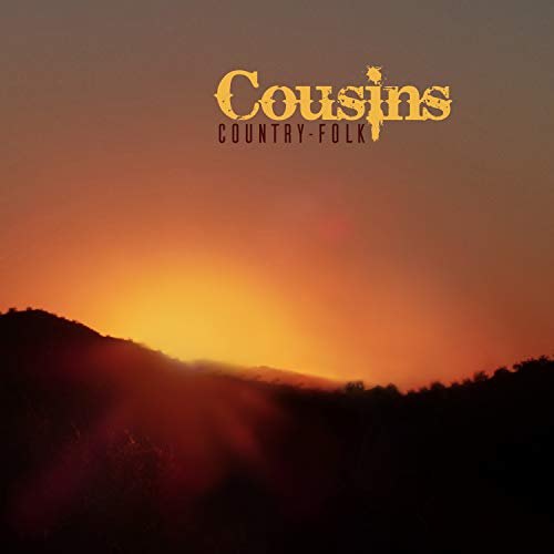 CD cover for “Cousins Country-Folk” with a sunset landscape.