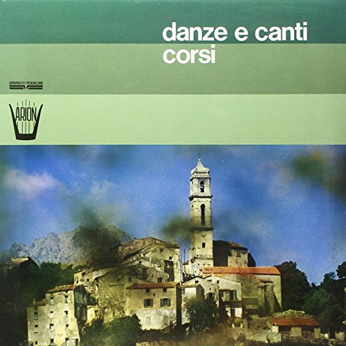 Vinyl record cover: Corsican village with church tower, green gradient.
