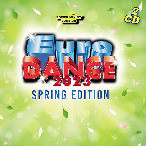 Compilation album cover for "Eurodance 2023" with colorful text and leaves.