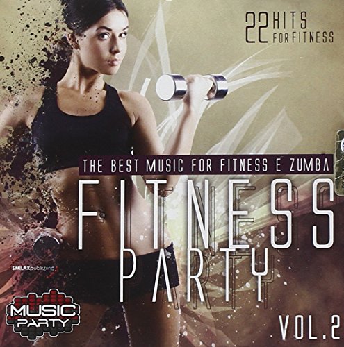 CD cover for “Fitness Party Vol.2” featuring a woman with dumbbells.