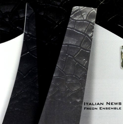 CD cover for "Italian News" with abstract black and white design.