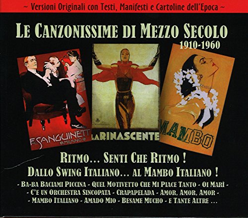 CD cover for “Le Canzonissime Di Mezzo Secolo,” featuring vintage Italian poster art.