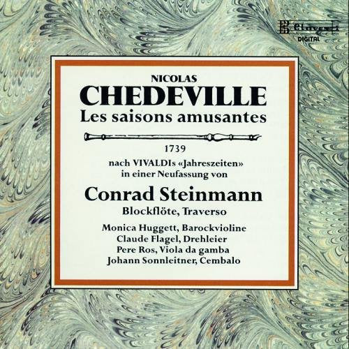 CD cover for “Le Saisons Amusantes” by Nicolas Chedeville, marbled background.