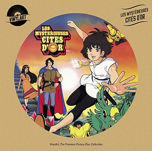 Les Mysterieuses Cites D'or" vinyl record cover featuring anime characters.