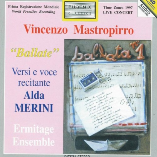 CD cover for Vincenzo Mastropirro’s “Ballate” with sheet music and a paper boat.