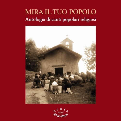 Sepia-toned photo of people gathered before a small rural church.