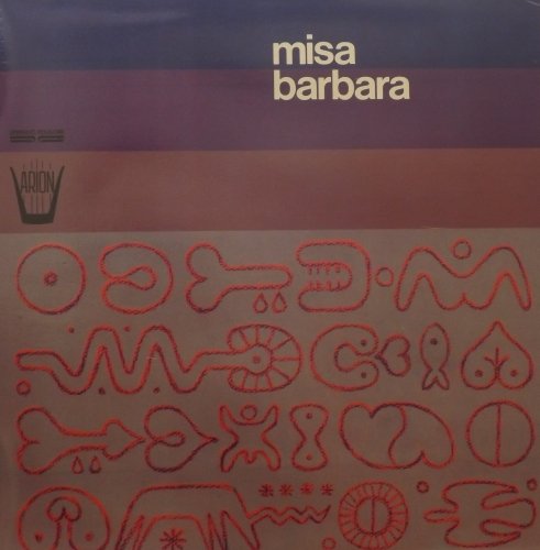 Vinyl record cover for “Misa Barbara” with abstract red designs.